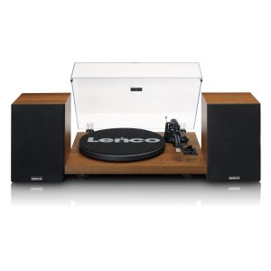 Lenco Record Player with Built-In Amplifier and Bluetooth Plus 2 External Speakers - Wood