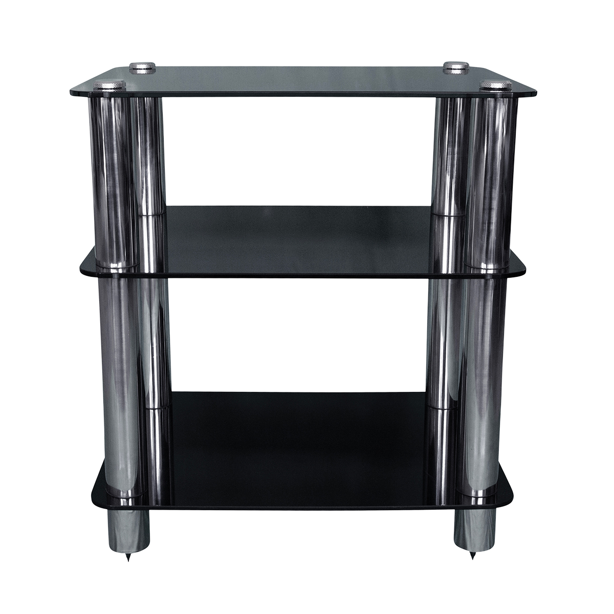 Silcron Steelseries 3 SHelf Hi-Fi Rack - Black Glass
