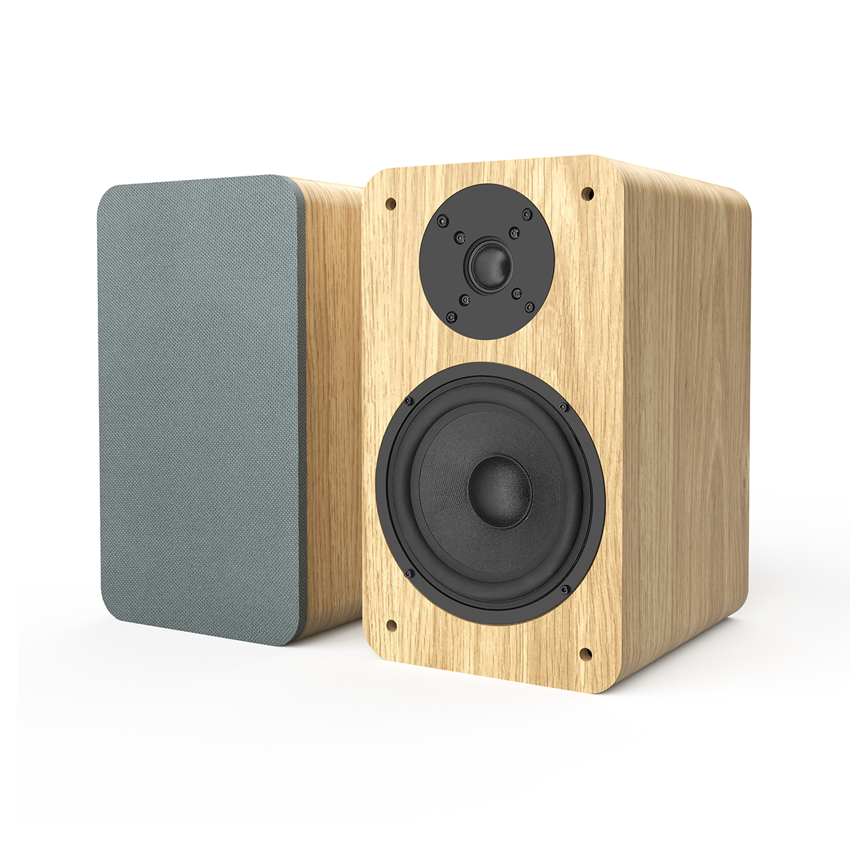 Silcron Passive Bookshelf Speakers - Pine
