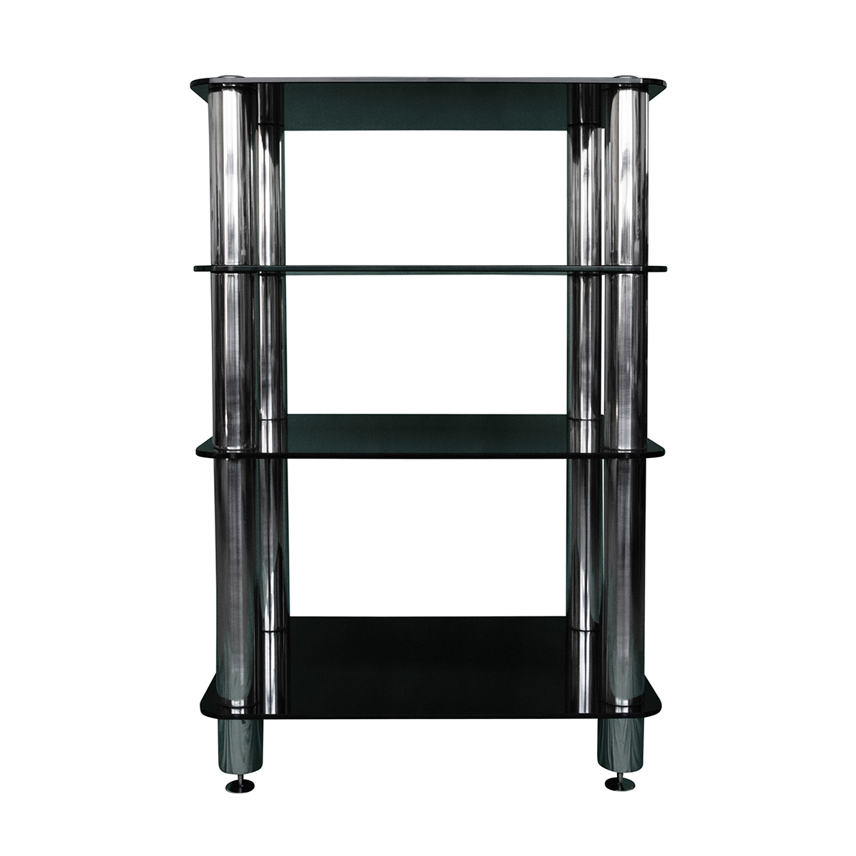 Silcron Steelseries 4 Shelf Hi-Fi Rack - Black Glass