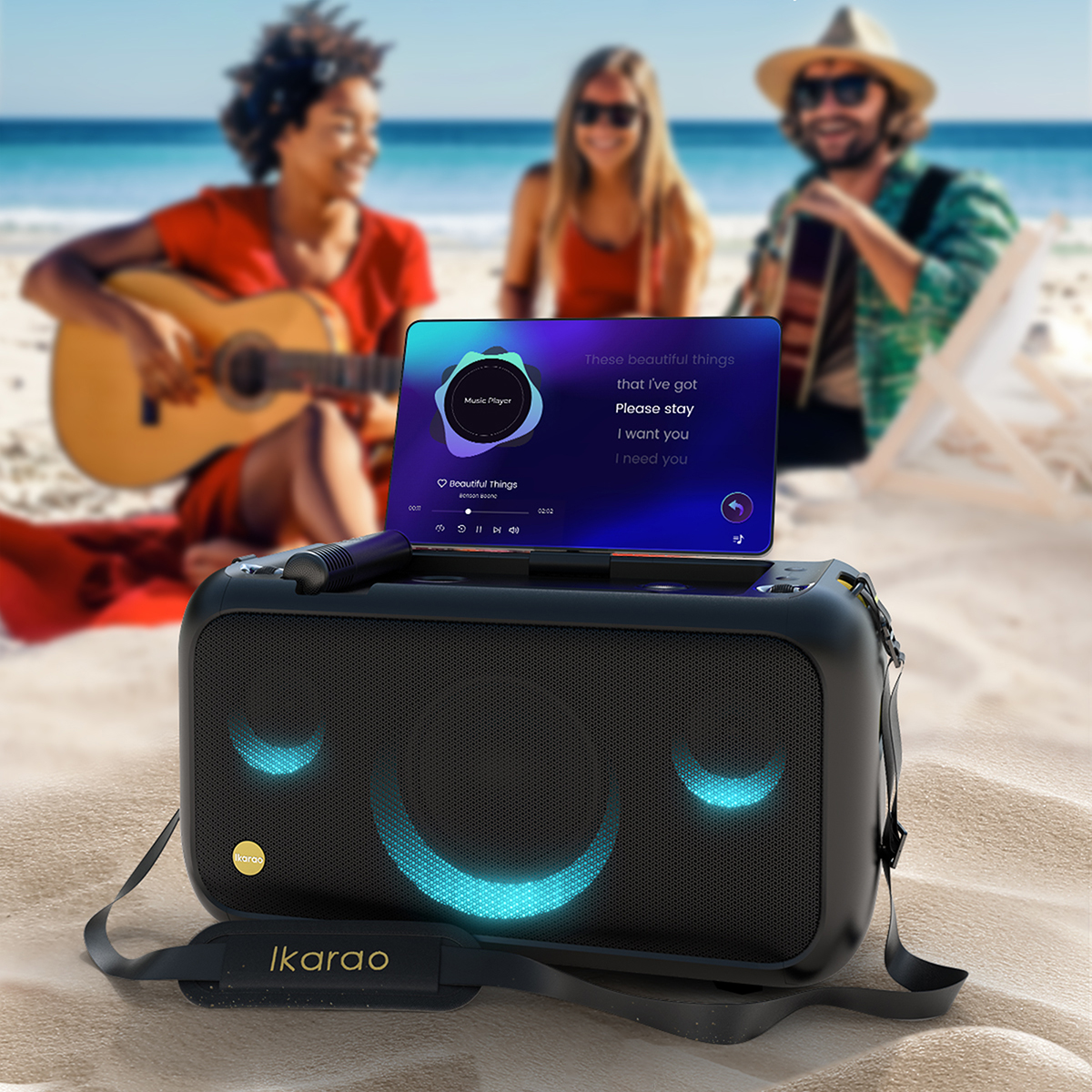Ikarao Android Karaoke Speakers with Touchscreens and Mics